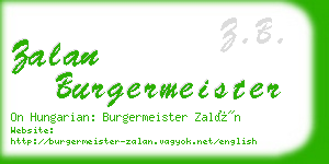 zalan burgermeister business card